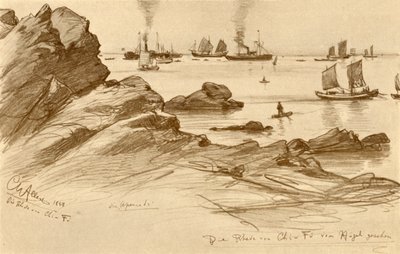 Silnice v Chefoo při pohledu z kopců, Čína, 1898. od Christian Wilhelm Allers