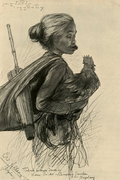 Žena žvýkací tabák, Magelang, Java, 1898. od Christian Wilhelm Allers