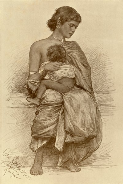 Mladá matka, Kandy, Ceylon, 1898. od Christian Wilhelm Allers