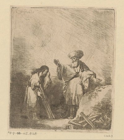 Abraham mluví s Izákem před obětí od Christian Wilhelm Ernst Dietrich
