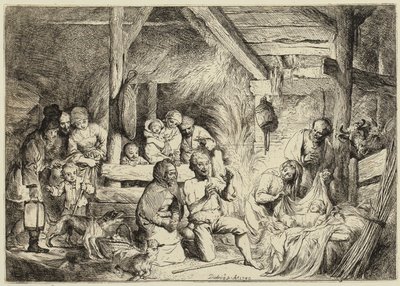 Klanění pastýřů od Christian Wilhelm Ernst Dietrich