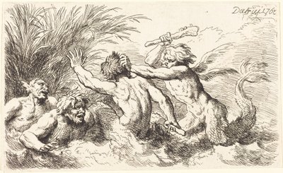 Bojující tritóni od Christian Wilhelm Ernst Dietrich