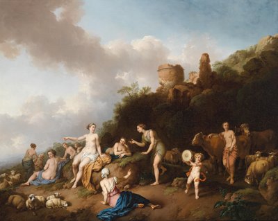 Diana a její nimfové od Christian Wilhelm Ernst Dietrich