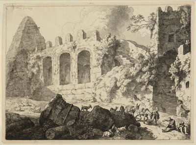Velká krajina s pyramidou od Christian Wilhelm Ernst Dietrich