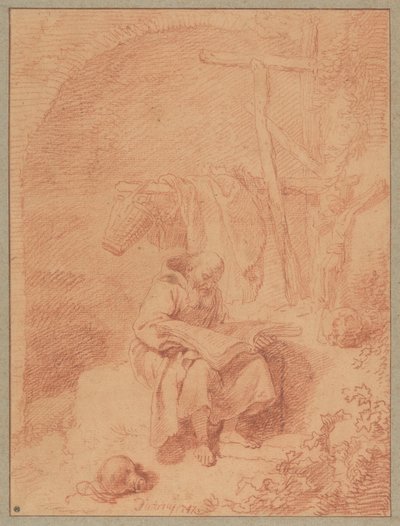 Der heilige Franziskus beim Lesen od Christian Wilhelm Ernst Dietrich