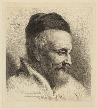 Hlavy ovce, kozy a berana s jehňaty a ležícími ovcemi, list 3 ze série "Studie zvířat" od Christian Wilhelm Ernst Dietrich