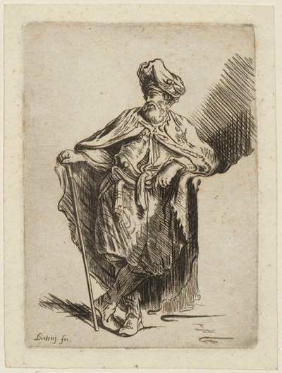 Stojící orientální žena od Christian Wilhelm Ernst Dietrich