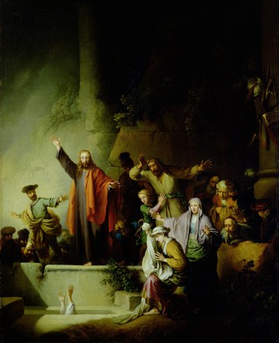 Vzkříšení Lazara (olej na plátně) od Christian Wilhelm Ernst Dietrich