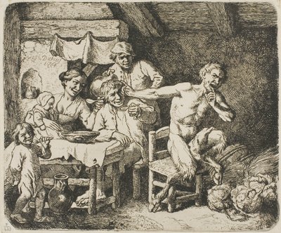 Satyr v selském domě od Christian Wilhelm Ernst Dietrich