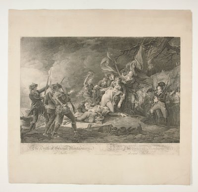 Smrt generála Montgomeryho v Quebecu (La Mort du General Montgomery devant Quebec) od Christian Wilhelm Ketterlinus