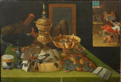 Alegorie světského bohatství se scénou smrti bohatého muže, ca. 1600. od Christian van den Perre