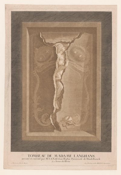 Hrobka Marie Magdaleny Langhansové v kostele Hindelbank Tombeau de Madame Langhans (...) (název na předmětu) od Christian von Mechel