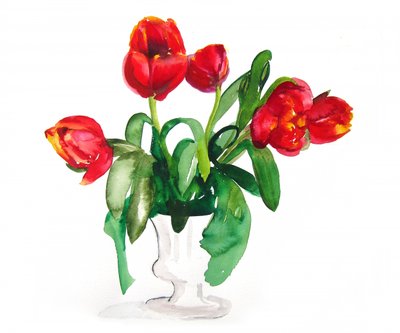 Zářivě červené tulipány od Christine Lindstrom