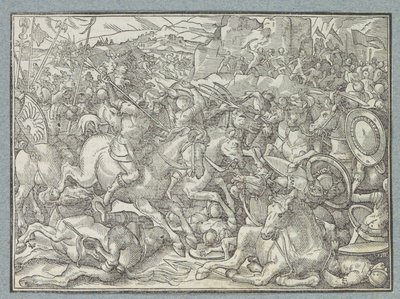 Bitva o skalní stěnu Bitva Izraelitů proti Benjamíncům od Christoffel van Sichem (I)