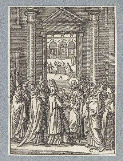 Debata se saducey a farizeji od Christoffel van Sichem (II)