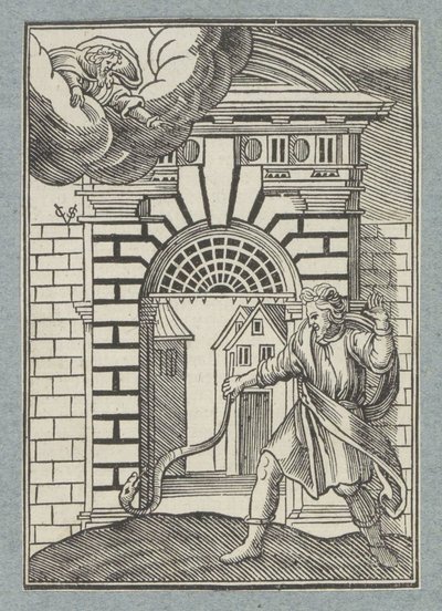 Bůh Otec proměňuje Mojžíšovu hůl v hada od Christoffel van Sichem (II)