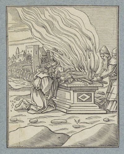 Pohanská oběť krále Achaze od Christoffel van Sichem (II)