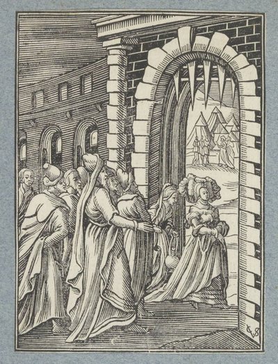 Judith a její služebná na cestě do Holofernes od Christoffel van Sichem (II)