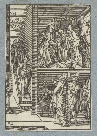 Vzkříšení Dorkas (Tabitha) od Christoffel van Sichem (II)