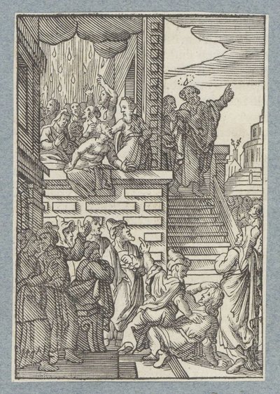 Petr káže v Jeruzalémě od Christoffel van Sichem (II)