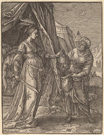 Judith s hlavou Holoferna od Christoffel van Sichem I, after Hendrik Goltzius