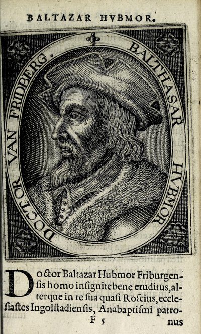Balthasar Hubmaier, ilustrace z 