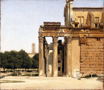 Vue de la via Sacra, Řím - Peinture de Christoffer Wilhelm Eckersberg (1783-1853) Pohled na Via Sacra, Řím Olej na plátně 1814 Ny Carlsberg Glyptotek 28x33 od Christoffer Wilhelm Eckersberg