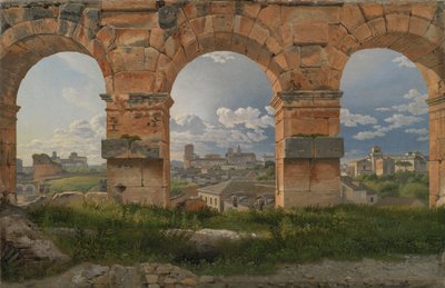 Pohled přes tři severozápadní oblouky třetího patra Kolosea v Římě od Christoffer Wilhelm Eckersberg