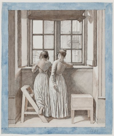 U okna v umělcově ateliéru od Christoffer Wilhelm Eckersberg