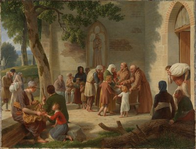 Vicelin rozdává chléb chudým od Christoffer Wilhelm Eckersberg