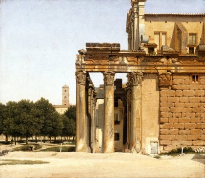 Pohled na Via Sacra, Řím, 1814 od Christoffer Wilhelm Eckersberg