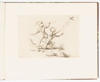Plate 4, Le Cigzag (Cikcak), Opičí dovádění aneb Různé činy lidského života reprezentované opicemi od Christophe Huet