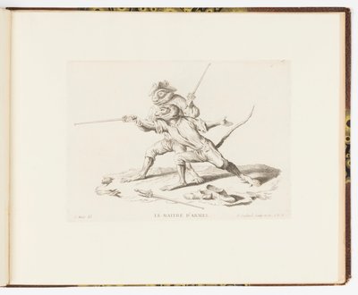 Plate 7, The Master of Arms, Monkey Antics nebo Různé činy lidského života reprezentované opicemi od Christophe Huet