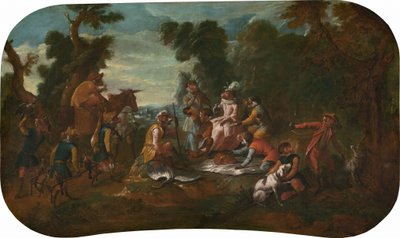 Singerie: The Picnic, c. 1739. od Christophe Huet
