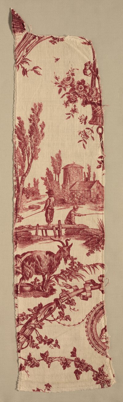Fragmenty mědirytiny potištěné bavlny, c. 1789. od Christophe Philippe Oberkampf