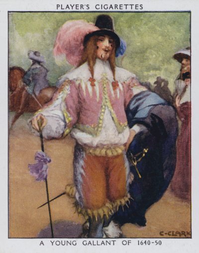 Mladý galant 1640-50 (barevné lito) od Christopher (after) Clark