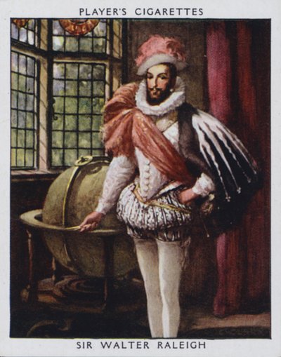 Sir Walter Raleigh (barevné lito) od Christopher (after) Clark