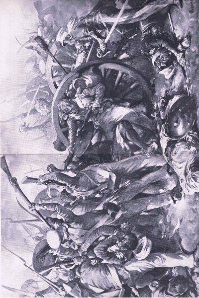 Bitva u Meanee, 17. února 1843: Boj se zbraněmi, ilustrace z britských bitev na souši a na moři, 1915 od Christopher Clark