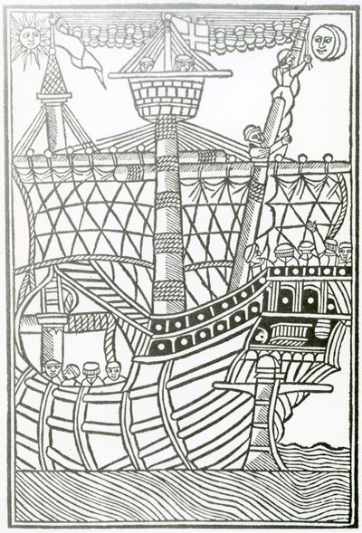 Karavela z „Obecné historie Indie“ 1547 od Christopher Columbus