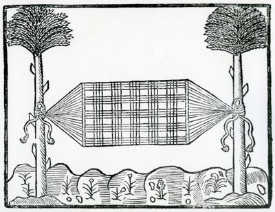 Houpací síť z „Obecné historie Indie“ 1547 od Christopher Columbus