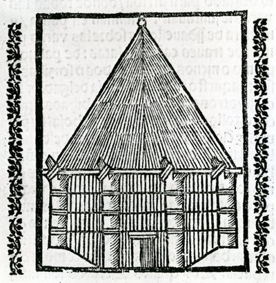Chata z „Obecné historie Indie“ 1547 od Christopher Columbus
