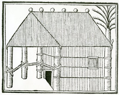 Indické bydlení z „Obecné historie Indie“ 1547 od Christopher Columbus
