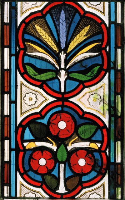 Růže a pšenice, 1865 (vitráže) od Christopher Dresser
