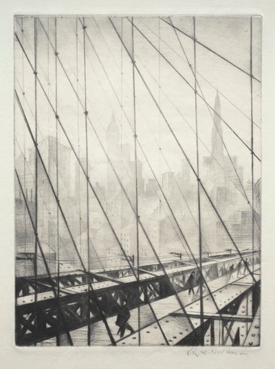 Pohled přes Brooklynský most od Christopher Richard Wynne Nevinson