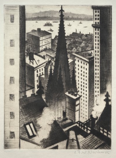 Chrám v New Yorku od Christopher Richard Wynne Nevinson