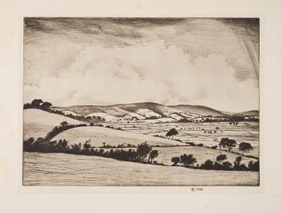 A Valley in the South Downs, hospoda. 1925. od Christopher Richard Wynne Nevinson