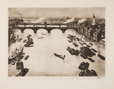 London Bridges, hospoda. 1924. od Christopher Richard Wynne Nevinson
