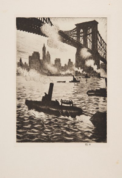 Under Brooklyn Bridge, hospoda 1921. od Christopher Richard Wynne Nevinson