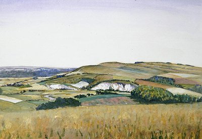Amberley (akvarel a kvaš na papíře) od Christopher Richard Wynne Nevinson