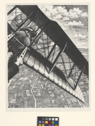 Stavba letadla: Bankovnictví na 4 000 stop (litografie) od Christopher Richard Wynne Nevinson